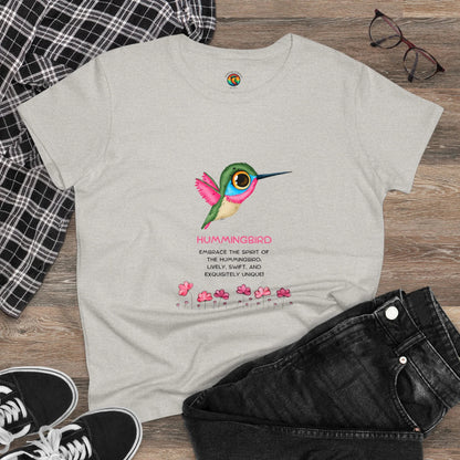 Women's Vibrant Hummingbird T-Shirt - Nature-Inspired Graphic Tee