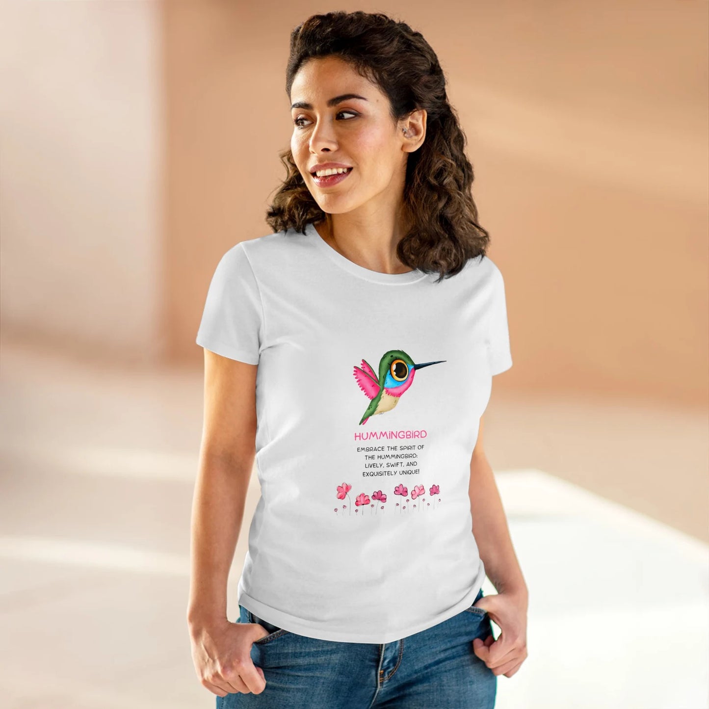 Women's Vibrant Hummingbird T-Shirt - Nature-Inspired Graphic Tee