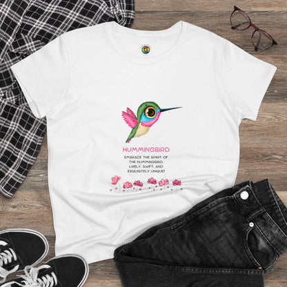 Women's Vibrant Hummingbird T-Shirt - Nature-Inspired Graphic Tee