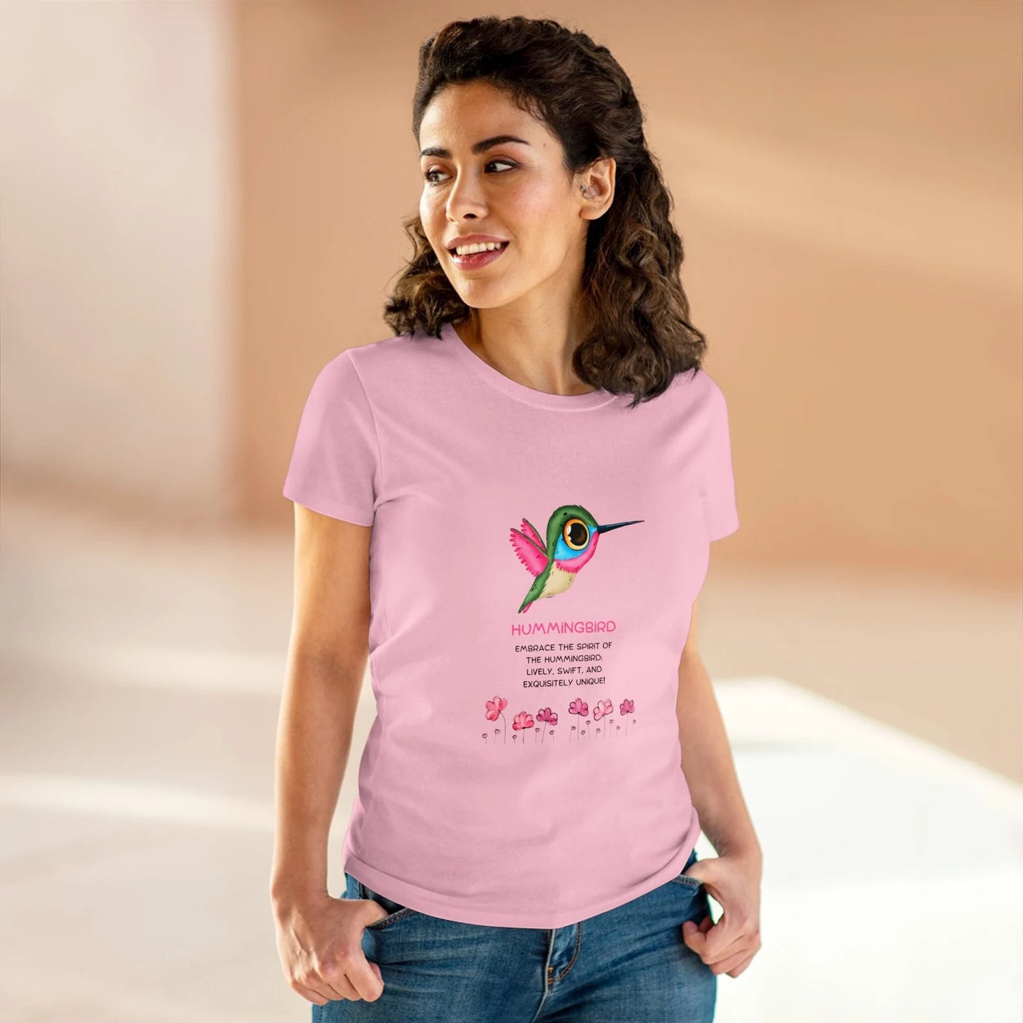 Women's Vibrant Hummingbird T-Shirt - Nature-Inspired Graphic Tee