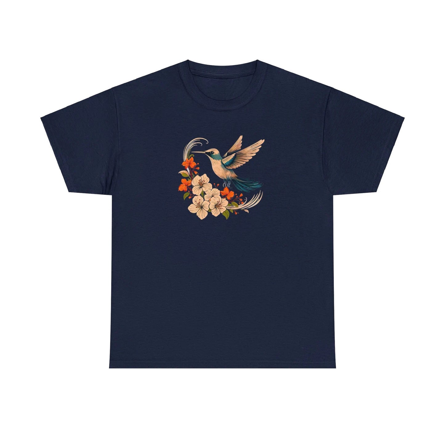 Hummingbird Shirt- Floral Hummingbird Shirt- Aesthetic Tee- Bird Lover Shirt- Hummingbird Gift- Animal Lover Tee- Nature Lover Shirt