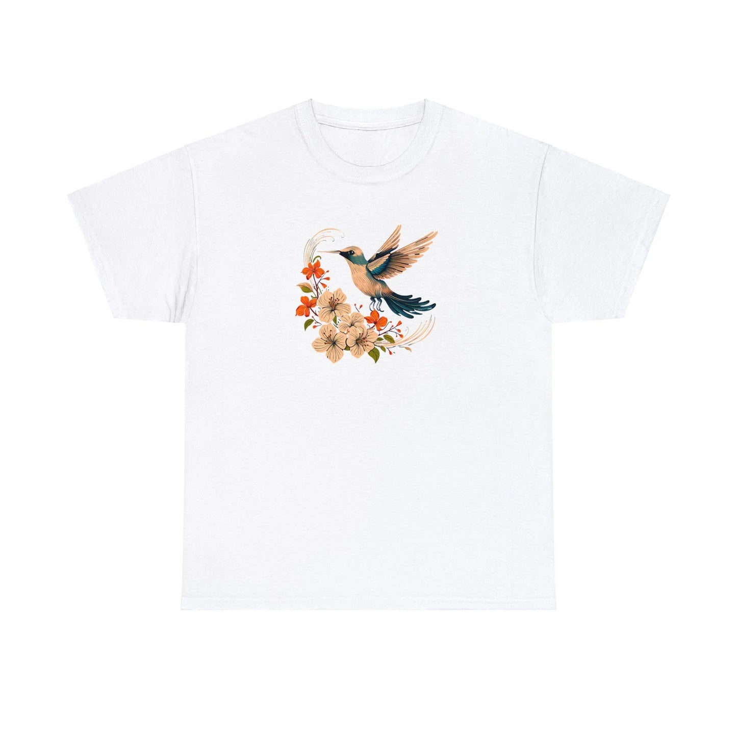 Hummingbird Shirt- Floral Hummingbird Shirt- Aesthetic Tee- Bird Lover Shirt- Hummingbird Gift- Animal Lover Tee- Nature Lover Shirt