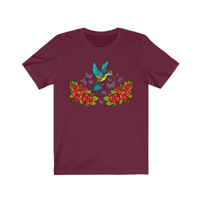 Chemise mexicaine femmes art mexicain imprimé oiseau imprimé t-shirt colibri imprimé t-shirt mexicain colibri chemise artesania mexicana