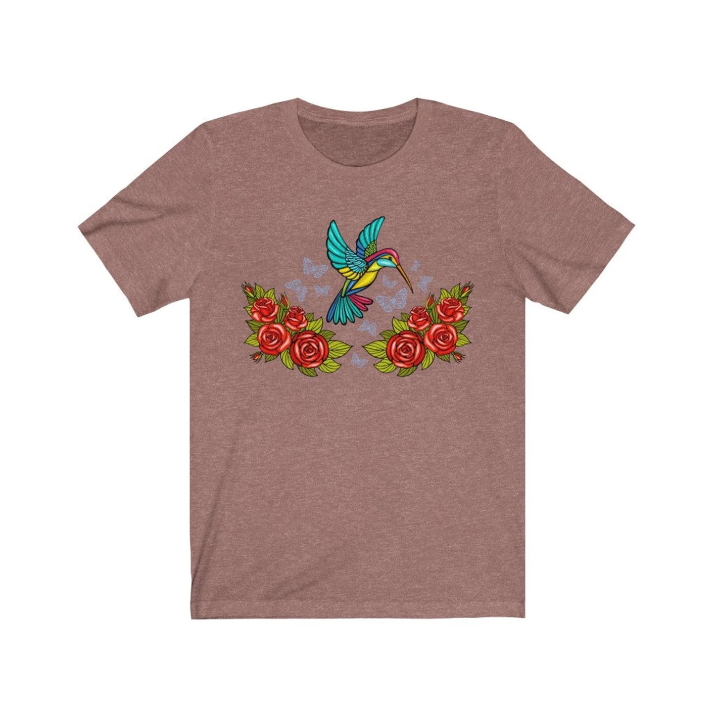 Mexikanisches Shirt Damen mexikanischer Kunstdruck Vogeldruck T-Shirt Kolibri Druck mexikanisches Tshirt Kolibri Shirt Artesania Mexicana