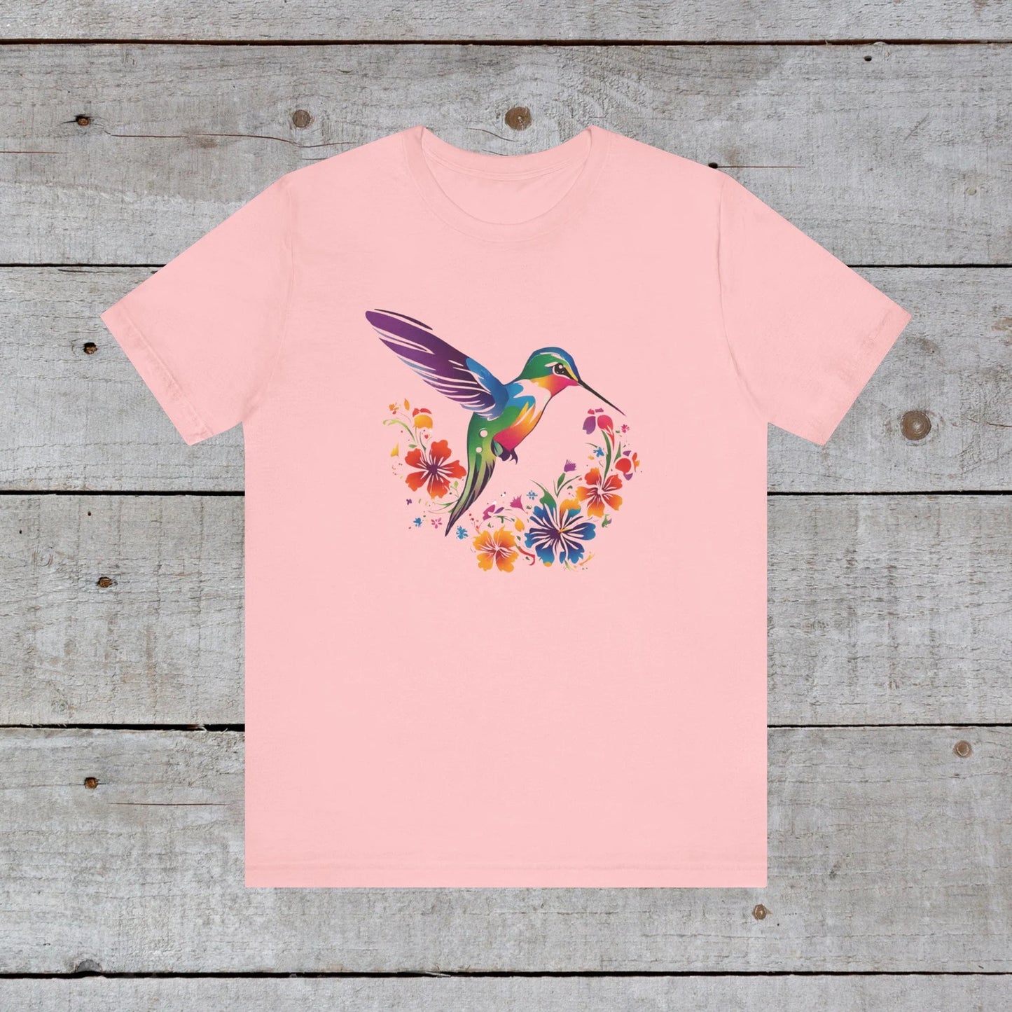 Florales Kolibri T-Shirt, Damen T-Shirt, Frühling Sommer Vögel T-Shirt, Vogel Liebhaber T-Shirt, Wildtier Tier Shirt, Geschenke für Sie, Boho Hippie