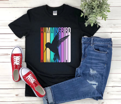 Retro Hummingbird Shirt, Hummingbird T Shirt, Hummingbird T-shirt, Hummingbird Tshirt, Hummingbird Shirt