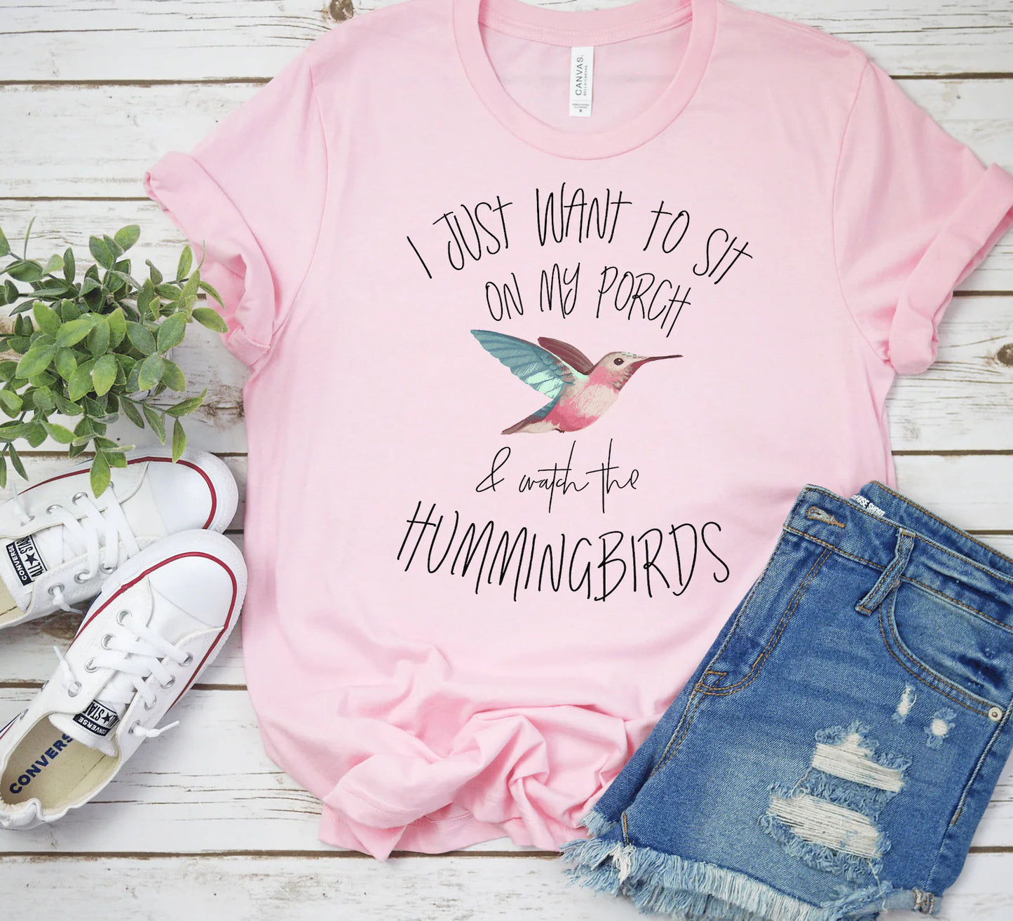 I Just Wanna Sit On My Porch And Watch The Hummingbirds T-Shirt, Hummingbird Shirt, Hummingbird Gift, Hummingbird Lover, Bird Watcher shirt