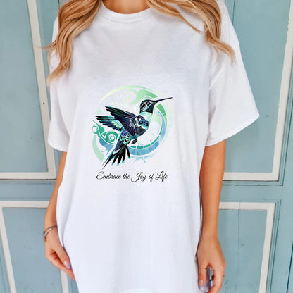 Indigenous Hummingbird T-Shirt, Nature Graphic Tee for Men & Women, Native American Cultural Tribal T-Shirt