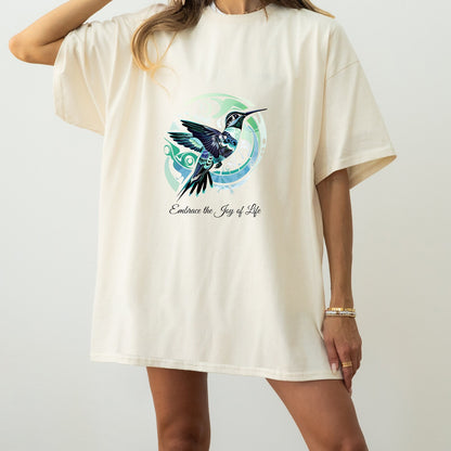 Indigenous Hummingbird T-Shirt, Nature Graphic Tee for Men & Women, Native American Cultural Tribal T-Shirt