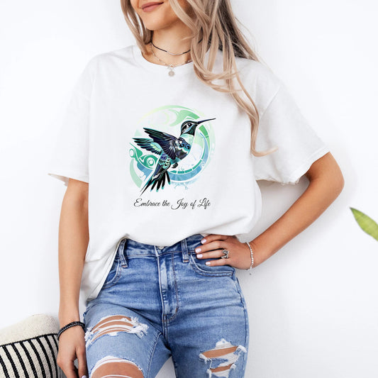 Indigenes Kolibri T-Shirt, Natur Grafik T-Shirt für Männer &amp; Frauen, Native American Cultural Tribal T-Shirt