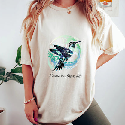 Indigenous Hummingbird T-Shirt, Nature Graphic Tee for Men & Women, Native American Cultural Tribal T-Shirt