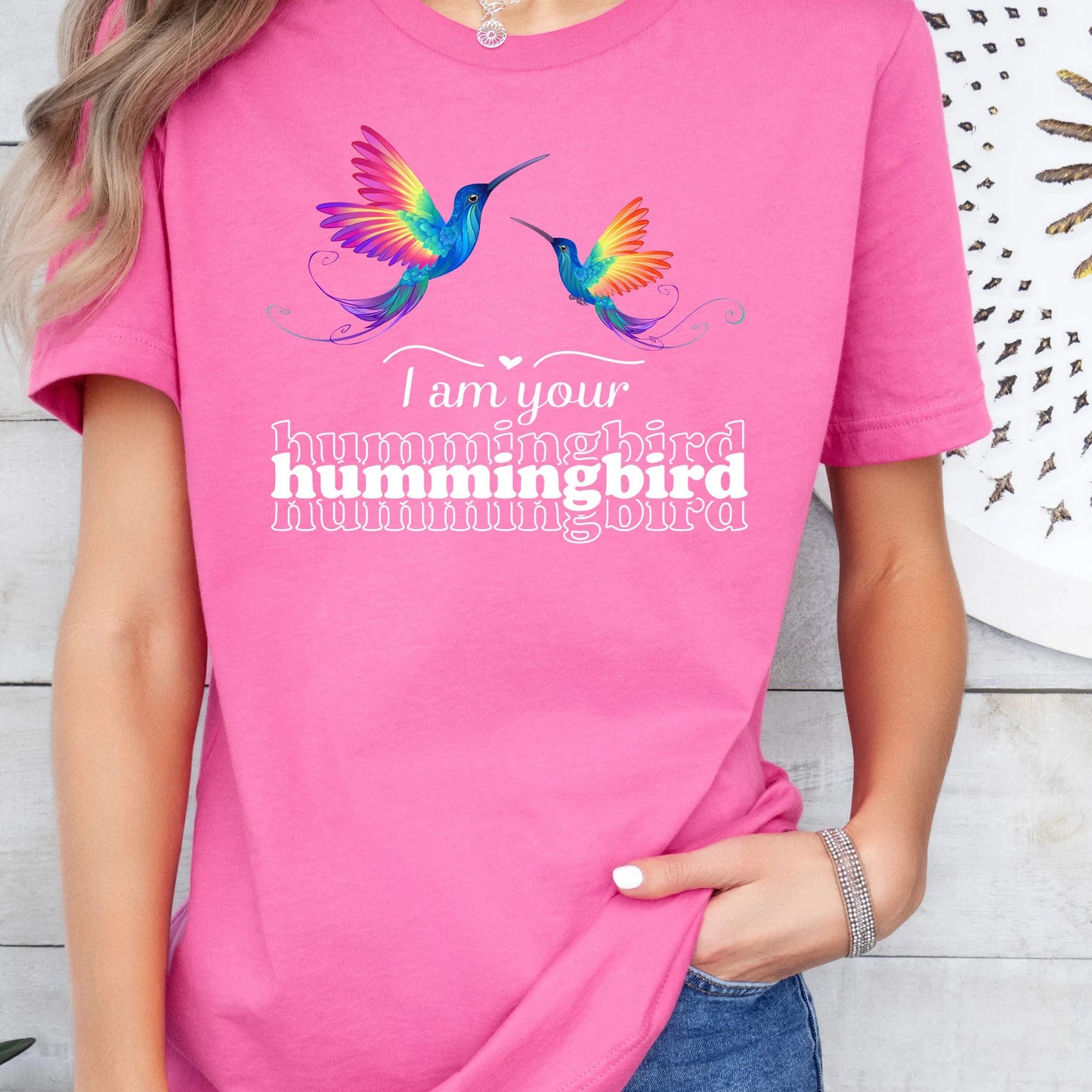 Find Your Perfect Match: Soul Mate Hummingbird Graphic Tee; I am Your Hummingbird T-shirt, Spring T-shirt, Gift for her, Gift for wife