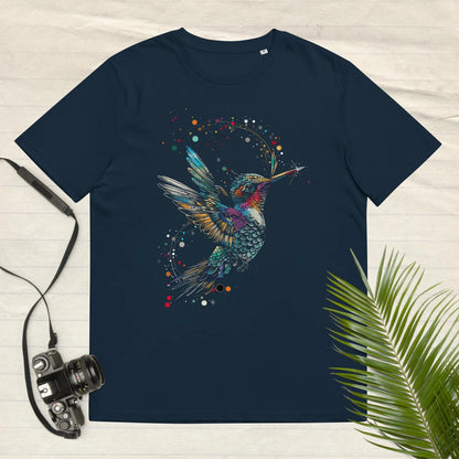 Hummingbird T-shirt, Animal Lover Tee, Colorful Graphic Colibri Tee, Cotaggecore T-shirt, Bird Lover Gift, Vibrant Bird T-shirt, Git for Her