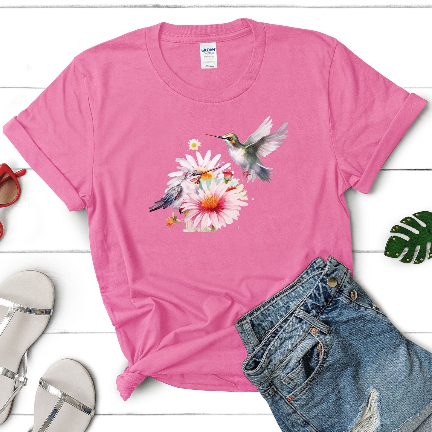 TShirt de colibri de fleurs sauvages, meilleur T-shirt d’oiseaux aquarelle, tee-shirt nature aquarelle colibri oiseau aquarelle chemise oiseau chemise colibri