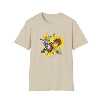 Aquarell Kolibri T-Shirt, Natur inspiriertes Design Shirt, Zarter Vogeldruck, T-Shirt mit Vogel, Bestes Geschenk für Vogelbeobachter