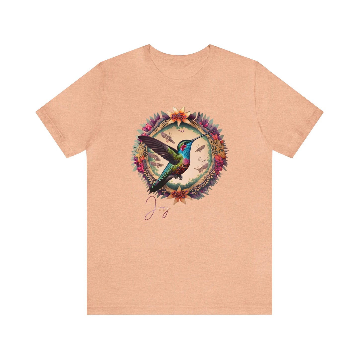 Tee, T-shirt art T-shirt Colibri, art, T-shirt mignon avec colibri, T-shirt BoHo, BoHo, fleurs, BoHo, fleurs, couronnes, colibri