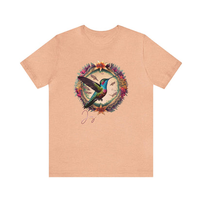 T-Shirt, T-Shirt-Kunst, Kolibri-T-Shirt, Kunst, süßes T-Shirt mit Kolibri, BoHo-T-Shirt, BoHo, Blumen, BoHo, Blumen, Kränze, Kolibri