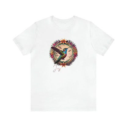 Tee, T-shirt art T-shirt Colibri, art, T-shirt mignon avec colibri, T-shirt BoHo, BoHo, fleurs, BoHo, fleurs, couronnes, colibri