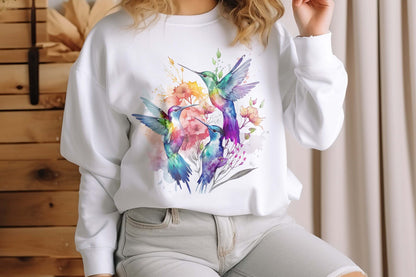 Aquarell Kolibri T-Shirt, Natur-inspiriertes Design-Shirt,