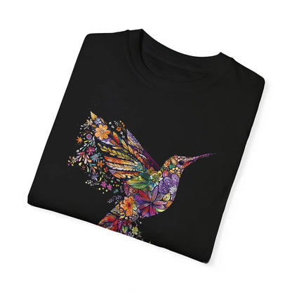 Blumenkolibri, Tierliebhaber T-Shirt, Geschenk für Sie, Vogelliebhaber T-Shirt, Frühlingsvögel, BlumenShirt, Vogel T-Shirts, Trendy T-Shirt