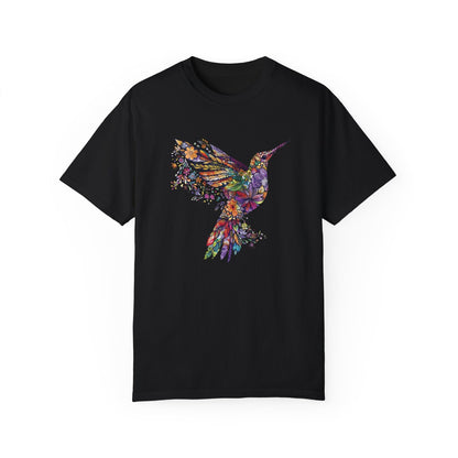 Flower Hummingbird, Animal Lover Tee, Gift For Her, Bird Lover T-Shirt, Spring Birds, Flower Shirt, Bird T Shirts, Trendy Tee