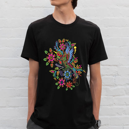 Style Otomi Colibri - T-Shirt Mexicain