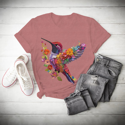 Le HUMMINGBIRD #4 \ T-shirt d’oiseau mignon \ Tee-shirt tendance \ Tee-shirt amoureux des animaux \ Amoureux de la nature \ Cadeau amoureux des oiseaux \ Cadeau pour elle \ Cadeau d’anniversaire