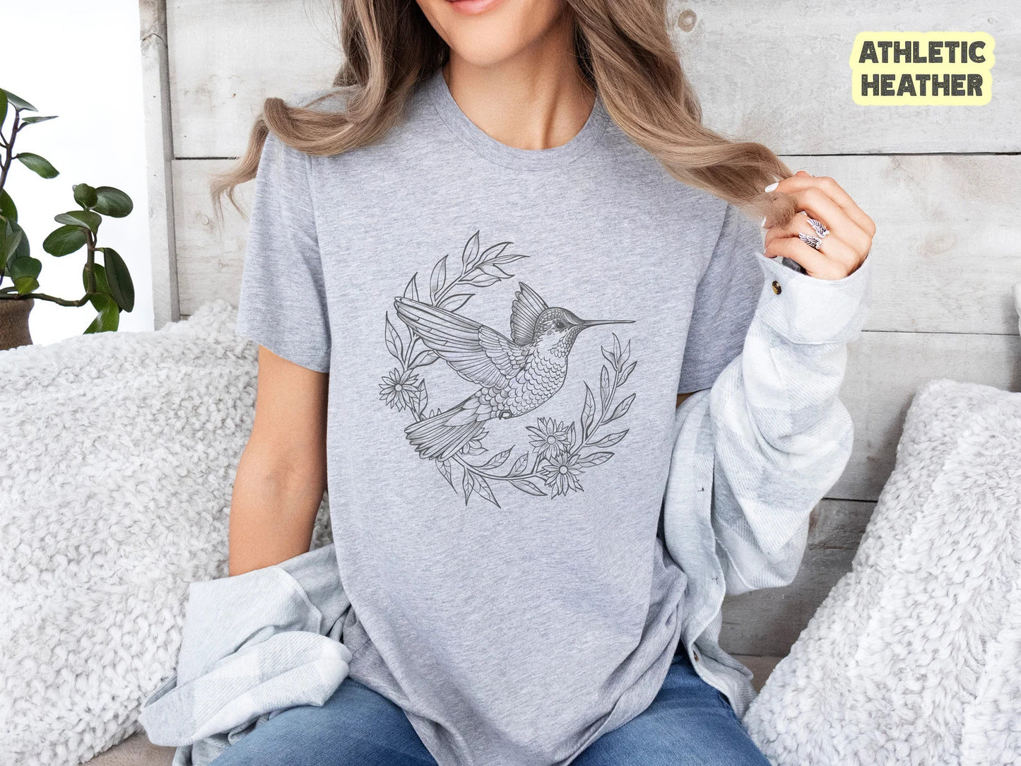 Chemise colibri, chemise d’oiseau, chemise bird nerd, t-shirt d’observation des oiseaux, chemise nature, cadeau amoureux de la nature, cadeau pour elle