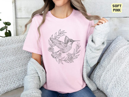 Chemise colibri, chemise d’oiseau, chemise bird nerd, t-shirt d’observation des oiseaux, chemise nature, cadeau amoureux de la nature, cadeau pour elle