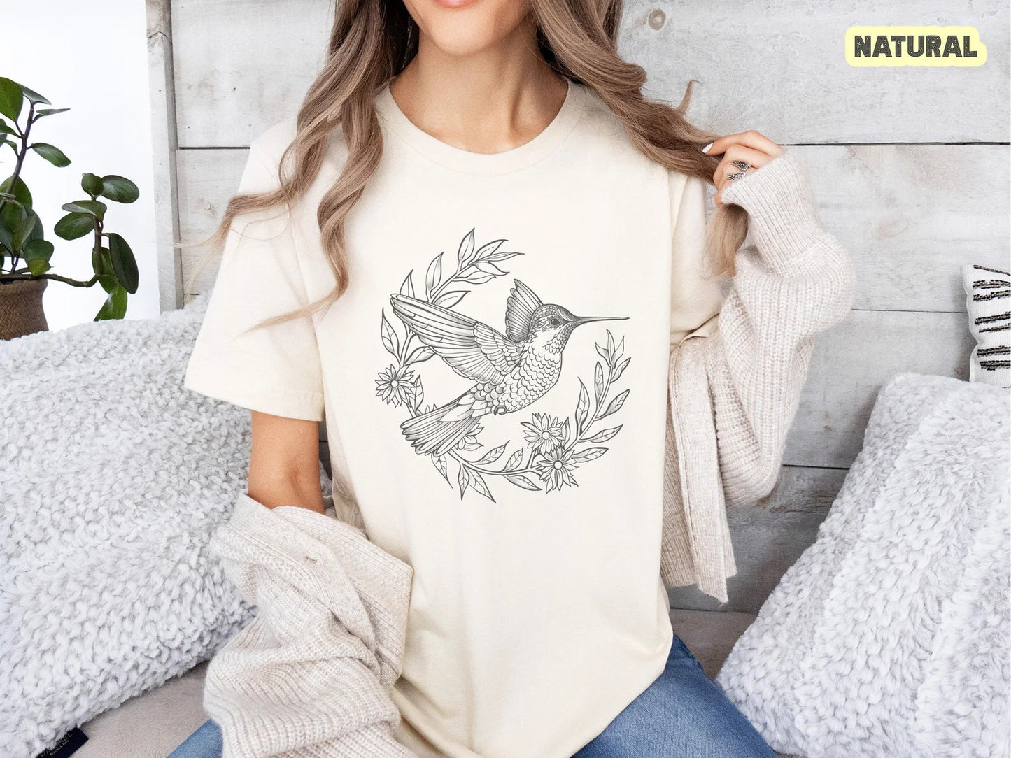 Chemise colibri, chemise d’oiseau, chemise bird nerd, t-shirt d’observation des oiseaux, chemise nature, cadeau amoureux de la nature, cadeau pour elle