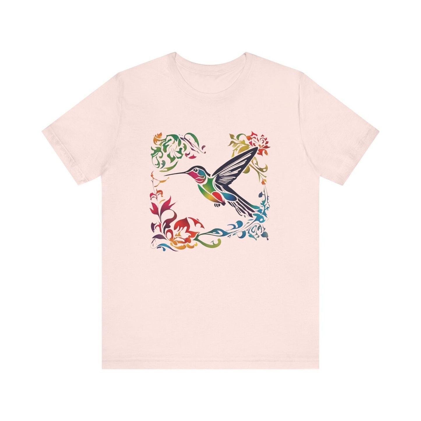 Colorful Hummingbird TShirt, Women's Shirt, Spring Summer Birds T-Shirt, Bird Lovers Tee, Wildlife Animal Shirt, Gifts for Her, Vibrant Tee