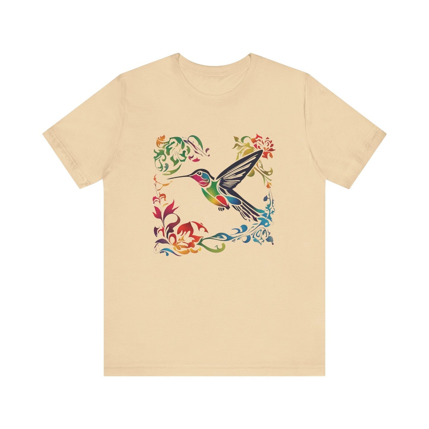 Colorful Hummingbird TShirt, Women's Shirt, Spring Summer Birds T-Shirt, Bird Lovers Tee, Wildlife Animal Shirt, Gifts for Her, Vibrant Tee