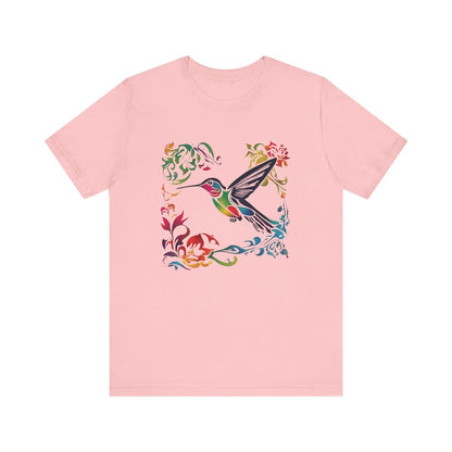 Buntes Kolibri T-Shirt, Damen Shirt, Frühling Sommer Vögel T-Shirt, Vogel Liebhaber T-Shirt, Wildtier Tier Shirt, Geschenke für Sie, Lebendiges T-Shirt