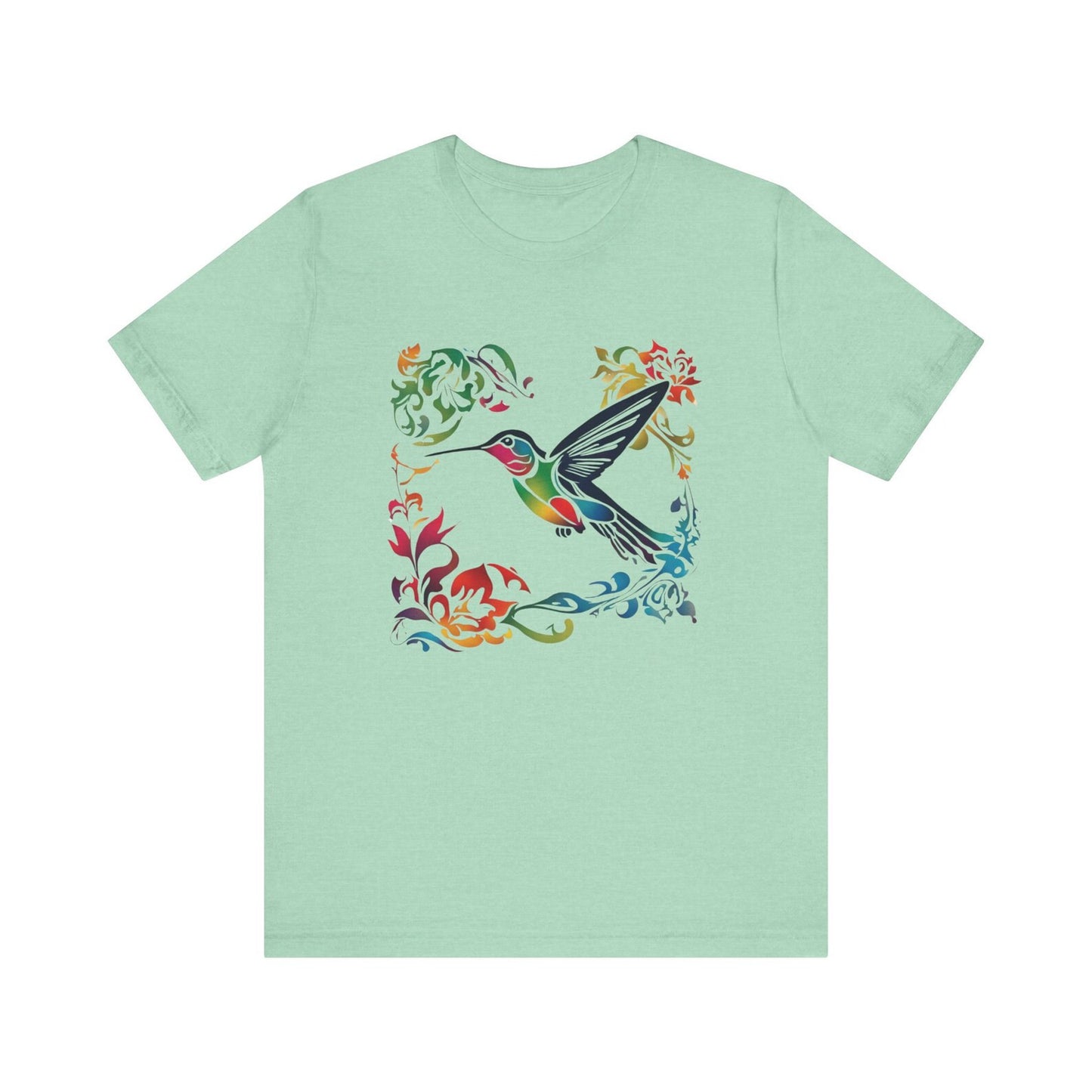 Colorful Hummingbird TShirt, Women's Shirt, Spring Summer Birds T-Shirt, Bird Lovers Tee, Wildlife Animal Shirt, Gifts for Her, Vibrant Tee