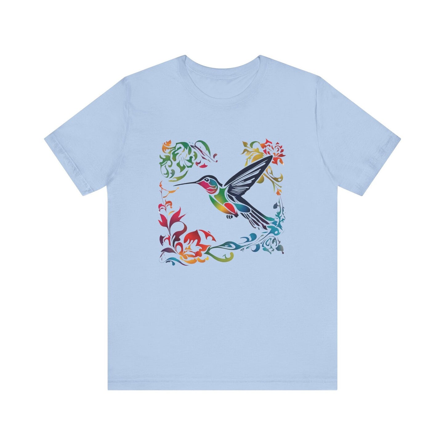 Buntes Kolibri T-Shirt, Damen Shirt, Frühling Sommer Vögel T-Shirt, Vogel Liebhaber T-Shirt, Wildtier Tier Shirt, Geschenke für Sie, Lebendiges T-Shirt