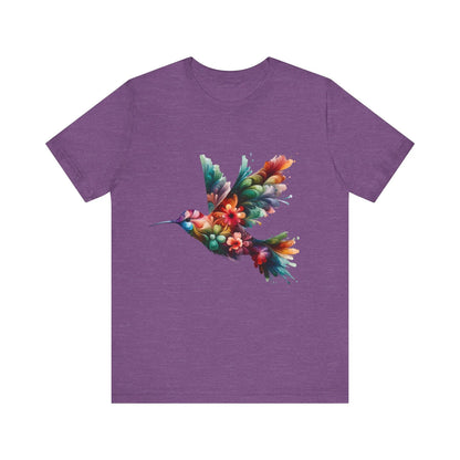 Chemise florale de colibri, T-shirt d’oiseau, tee-shirt graphique tendance, chemise à fleurs, cadeau d’amoureux des animaux, T-shirt d’amoureux des oiseaux, cadeau pour elle, oiseaux d’été