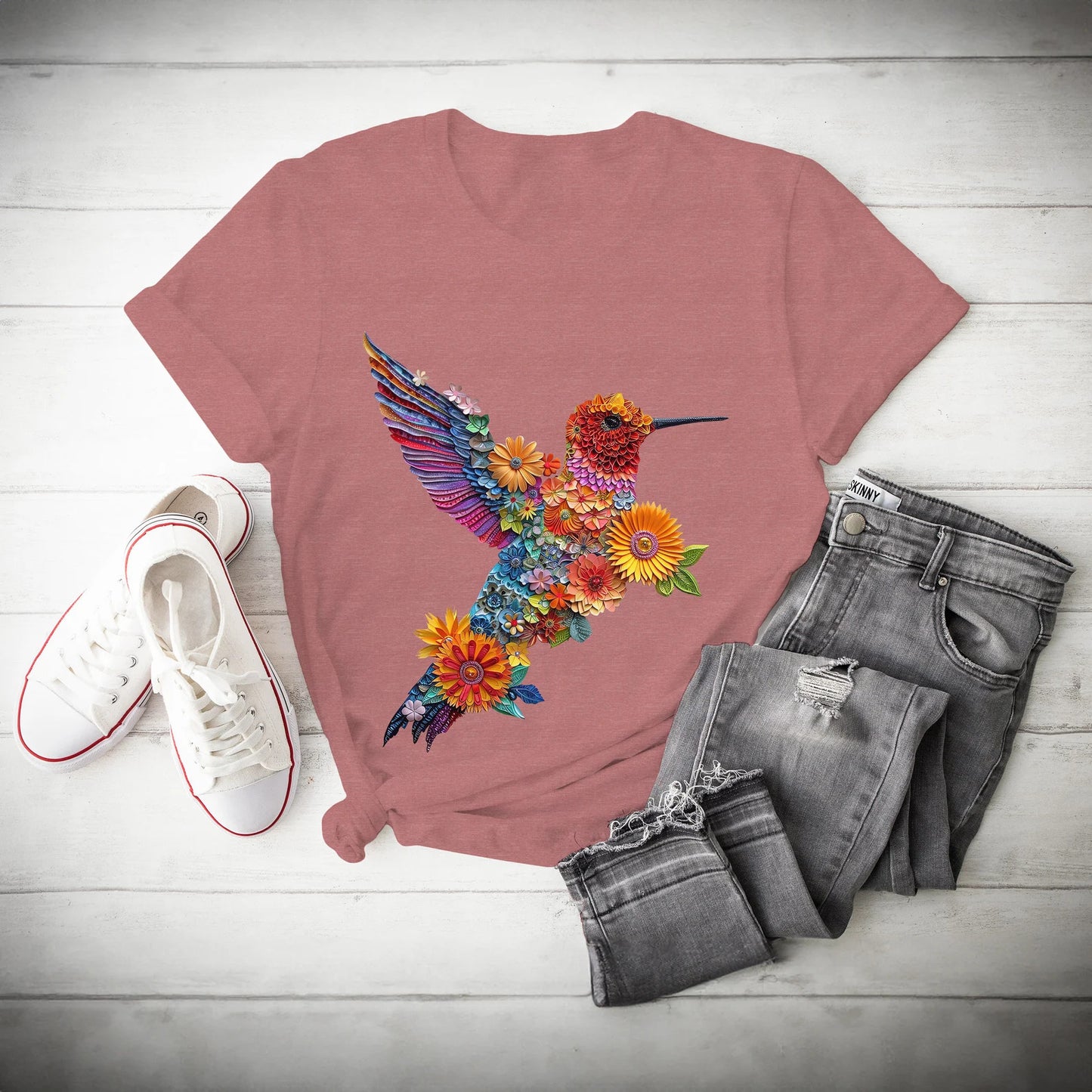 Der KOLIBRI #3 \ Süßes Vogel-T-Shirt \ Trendy T-Shirt \ T-Shirt für Tierliebhaber \ Naturliebhaber \ Geschenk für Vogelliebhaber \ Geschenk für Sie \ Geburtstagsgeschenk