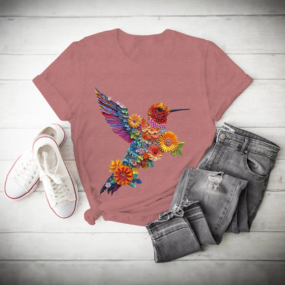 Der KOLIBRI #3 \ Süßes Vogel-T-Shirt \ Trendy T-Shirt \ T-Shirt für Tierliebhaber \ Naturliebhaber \ Geschenk für Vogelliebhaber \ Geschenk für Sie \ Geburtstagsgeschenk