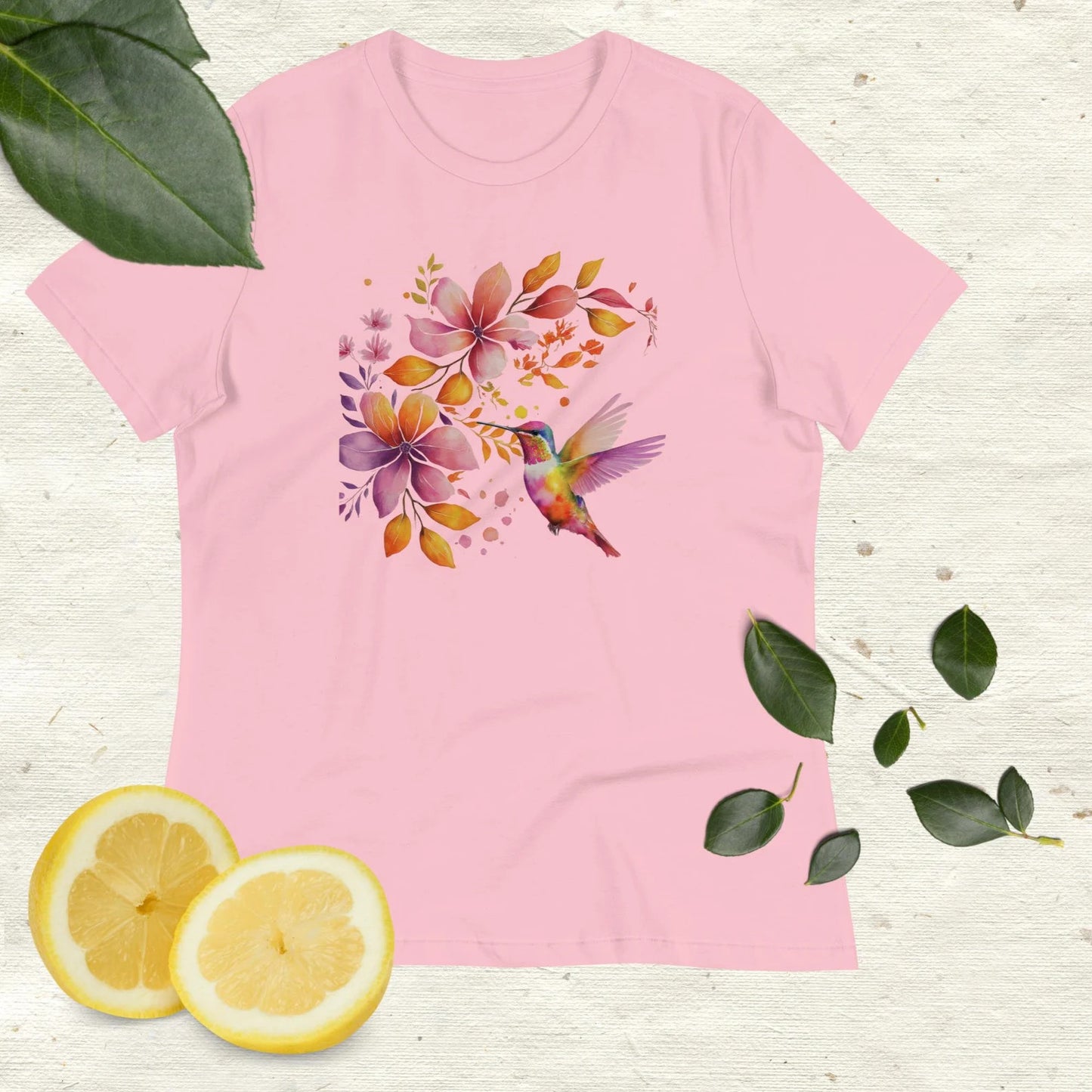 Women's T-Shirt, Hummingbird Shirt, Watercolor Birds T-shirt, Bird Watercolor Shirt, watercolor flower, Watercolor Hummingbird, Nature Tee