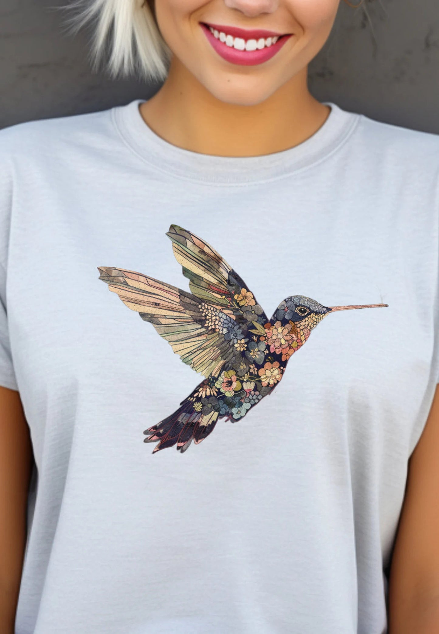 Hummingbird bird t shirt Floral Hummingbird Shirt Animal Lover Tee Bird Lover T-Shirt Spring Birds Mandala Hummingbird Farmers Market Shirt