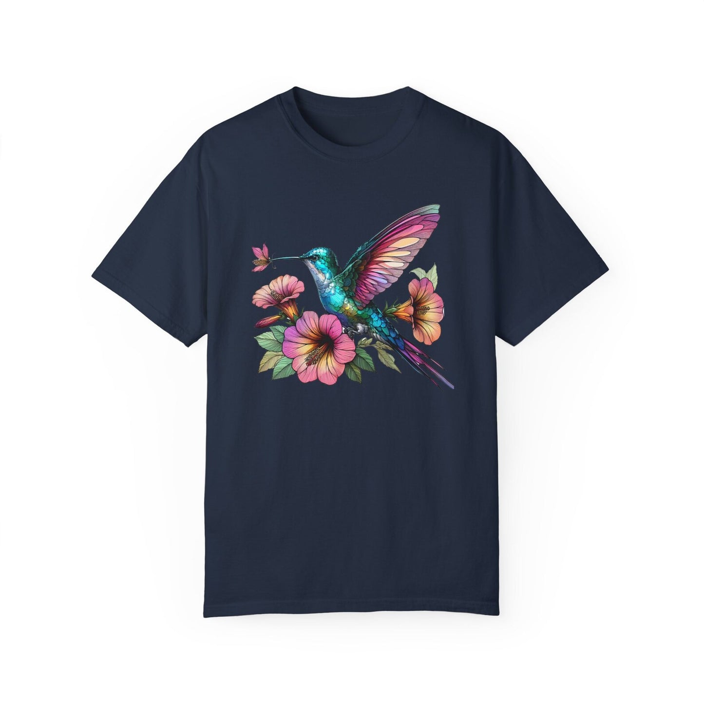 Kolibri T-Shirt, Kolibri Shirt, Vögel Shirt, Wildblumen Shirt, Tropische Blumen Shirt, Trendy T-Shirt, Garten Shirt, Frühling Shirt