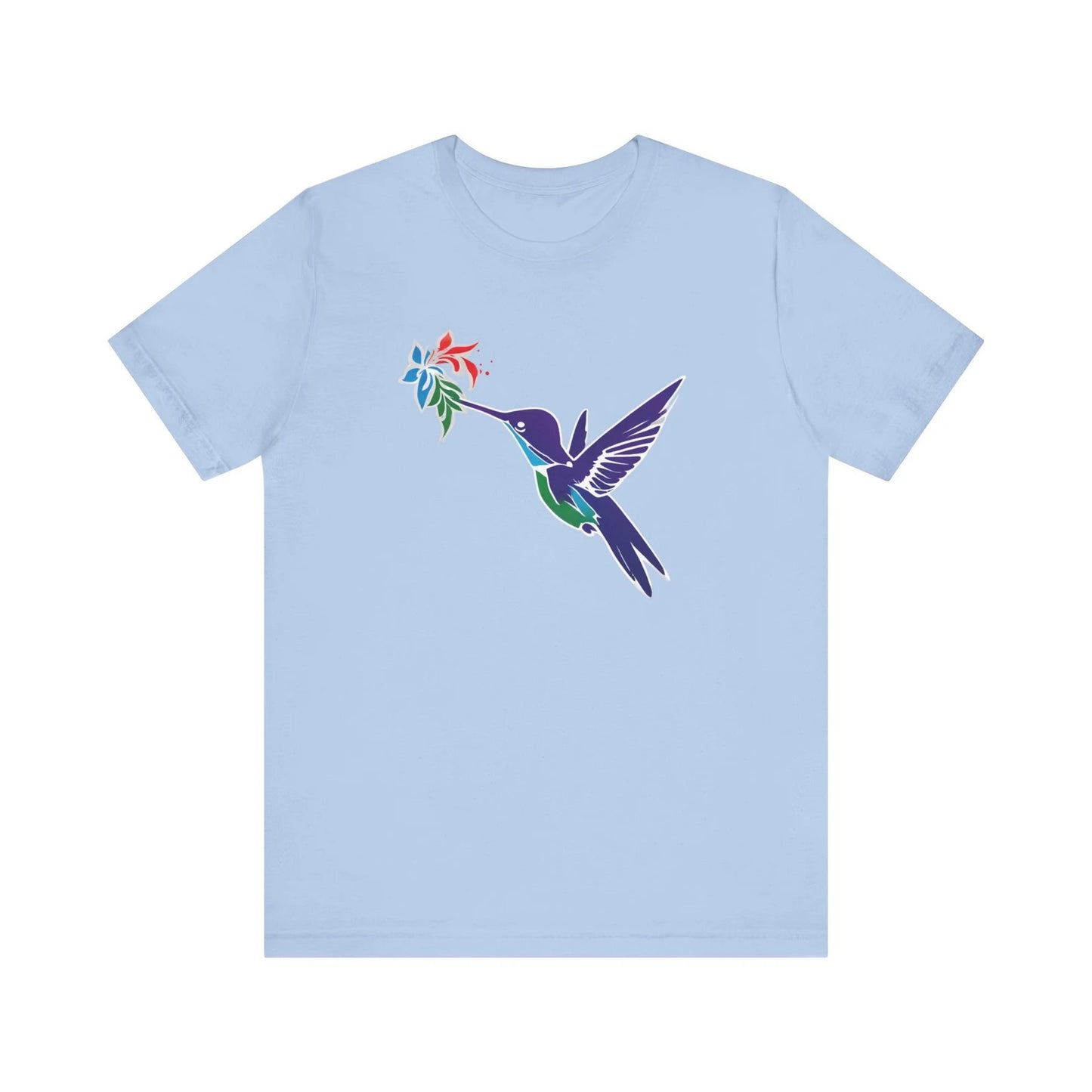 Buntes Kolibri T-Shirt, Unisex T-Shirt, Frühling Sommer Vögel T-Shirt, Vogel Liebhaber T-Shirt, Wildtier Tier Shirt, Geschenke für Sie, Lebendiges T-Shirt