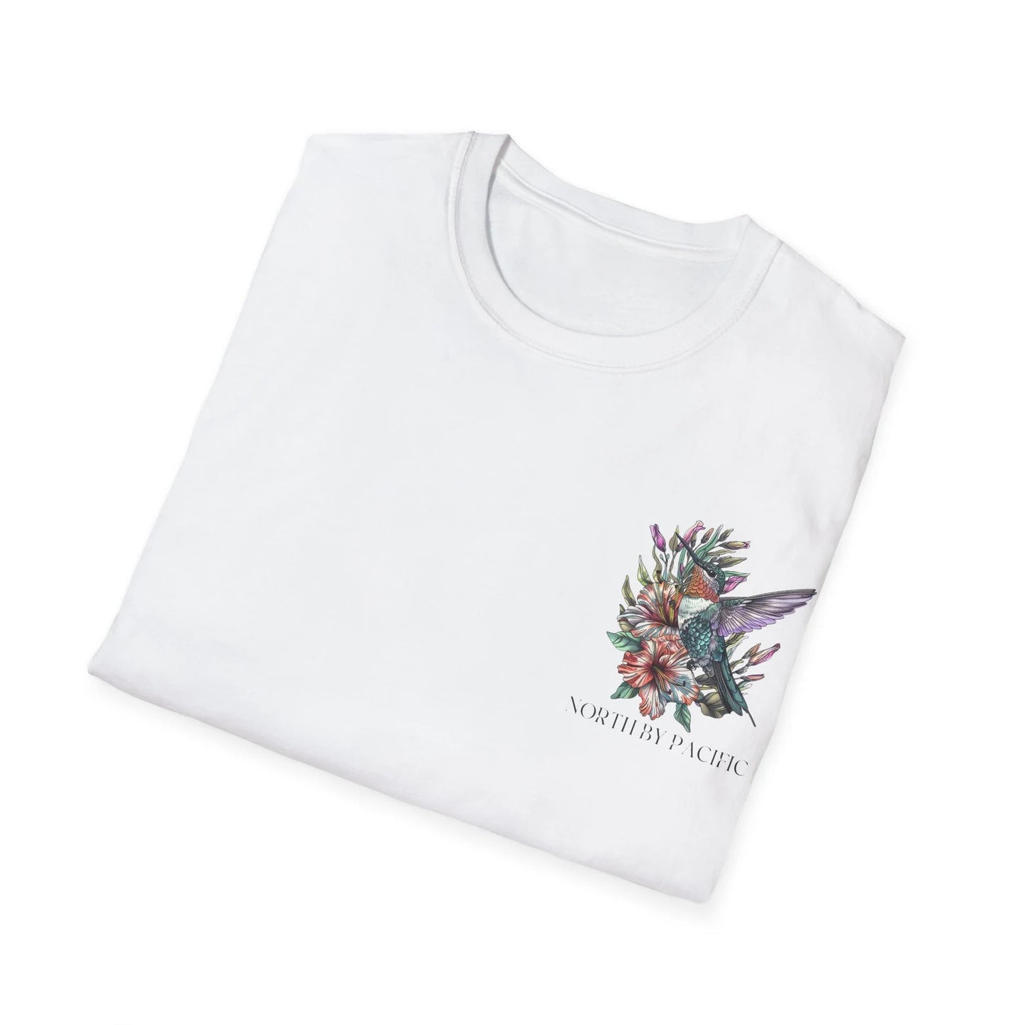 Umweltfreundliches Vintage Kolibri T-Shirt - Florales Shirt - Vogelbeobachtungs-T-Shirt, Geschenk für Naturliebhaber, Geschenk für Tierliebhaber