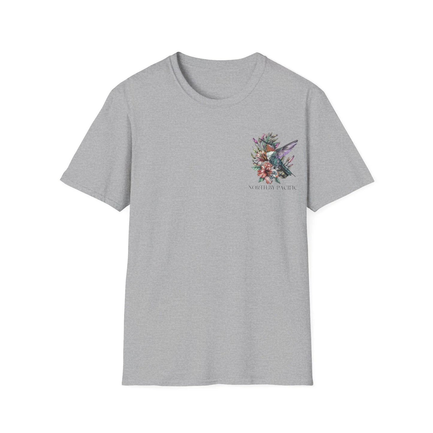 Umweltfreundliches Vintage Kolibri T-Shirt - Florales Shirt - Vogelbeobachtungs-T-Shirt, Geschenk für Naturliebhaber, Geschenk für Tierliebhaber