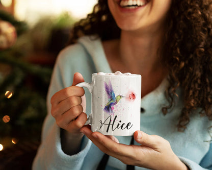 Tasse de colibri, tasse à café de colibri, cadeaux de colibri - cadeaux personnalisés - cadeaux d’amoureux des oiseaux - tasse d’oiseau - cadeaux de colibri pour les femmes