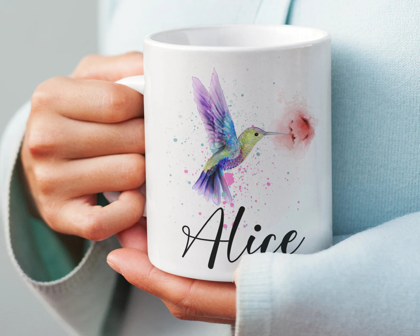 Tasse de colibri, tasse à café de colibri, cadeaux de colibri - cadeaux personnalisés - cadeaux d’amoureux des oiseaux - tasse d’oiseau - cadeaux de colibri pour les femmes