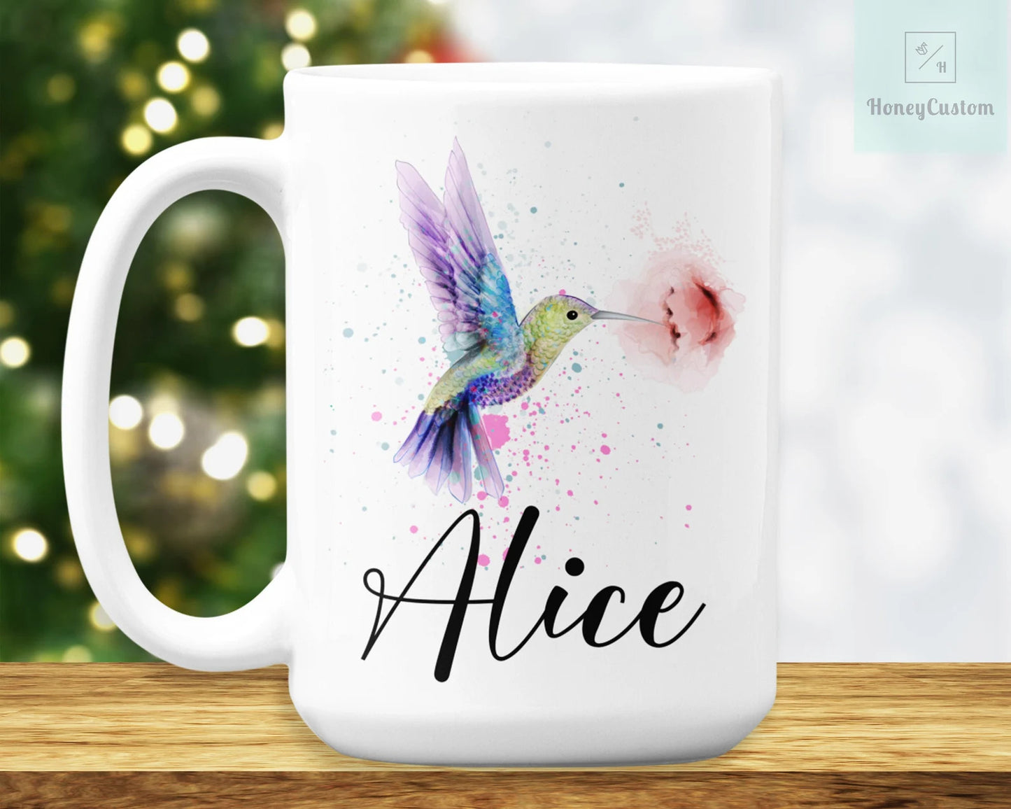 Tasse de colibri, tasse à café de colibri, cadeaux de colibri - cadeaux personnalisés - cadeaux d’amoureux des oiseaux - tasse d’oiseau - cadeaux de colibri pour les femmes