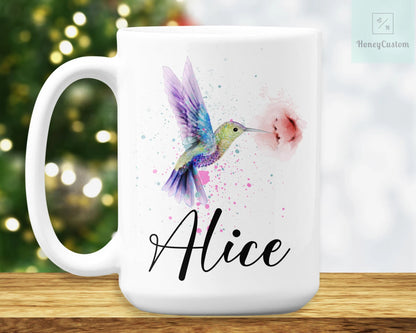 Kolibri-Tasse, Kolibri-Kaffeetasse, Kolibri-Geschenke - personalisierte Geschenke - Geschenke für Vogelliebhaber - Vogeltasse - Kolibri-Geschenke für Frauen