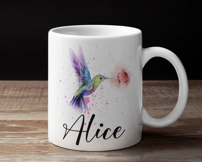 Tasse de colibri, tasse à café de colibri, cadeaux de colibri - cadeaux personnalisés - cadeaux d’amoureux des oiseaux - tasse d’oiseau - cadeaux de colibri pour les femmes