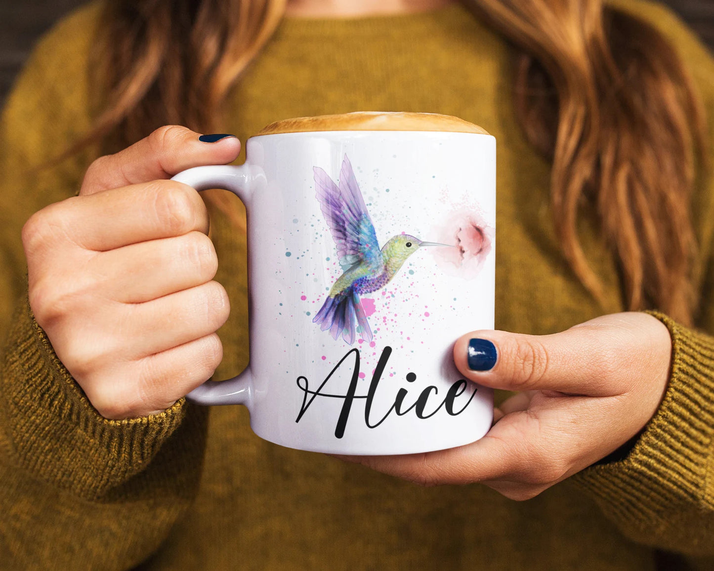 Kolibri-Tasse, Kolibri-Kaffeetasse, Kolibri-Geschenke - personalisierte Geschenke - Geschenke für Vogelliebhaber - Vogeltasse - Kolibri-Geschenke für Frauen